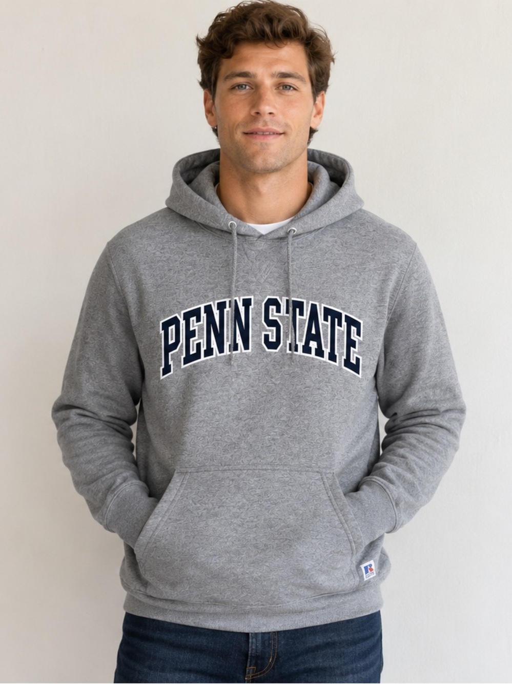 Russell Athletic Penn State Nittany Lions Heather Grey Hoodie - Size Small